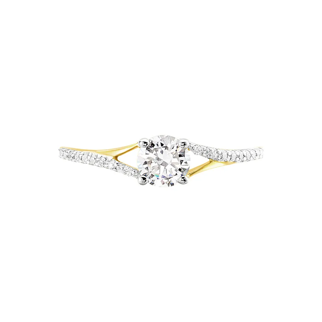 Histoire D'Or Bague Solitaire Jessa Or Jaune Oxyde De Zirconium – Image 2