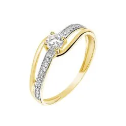 Histoire D'Or Bague Solitaire Armelle Or Jaune Oxyde De Zirconium