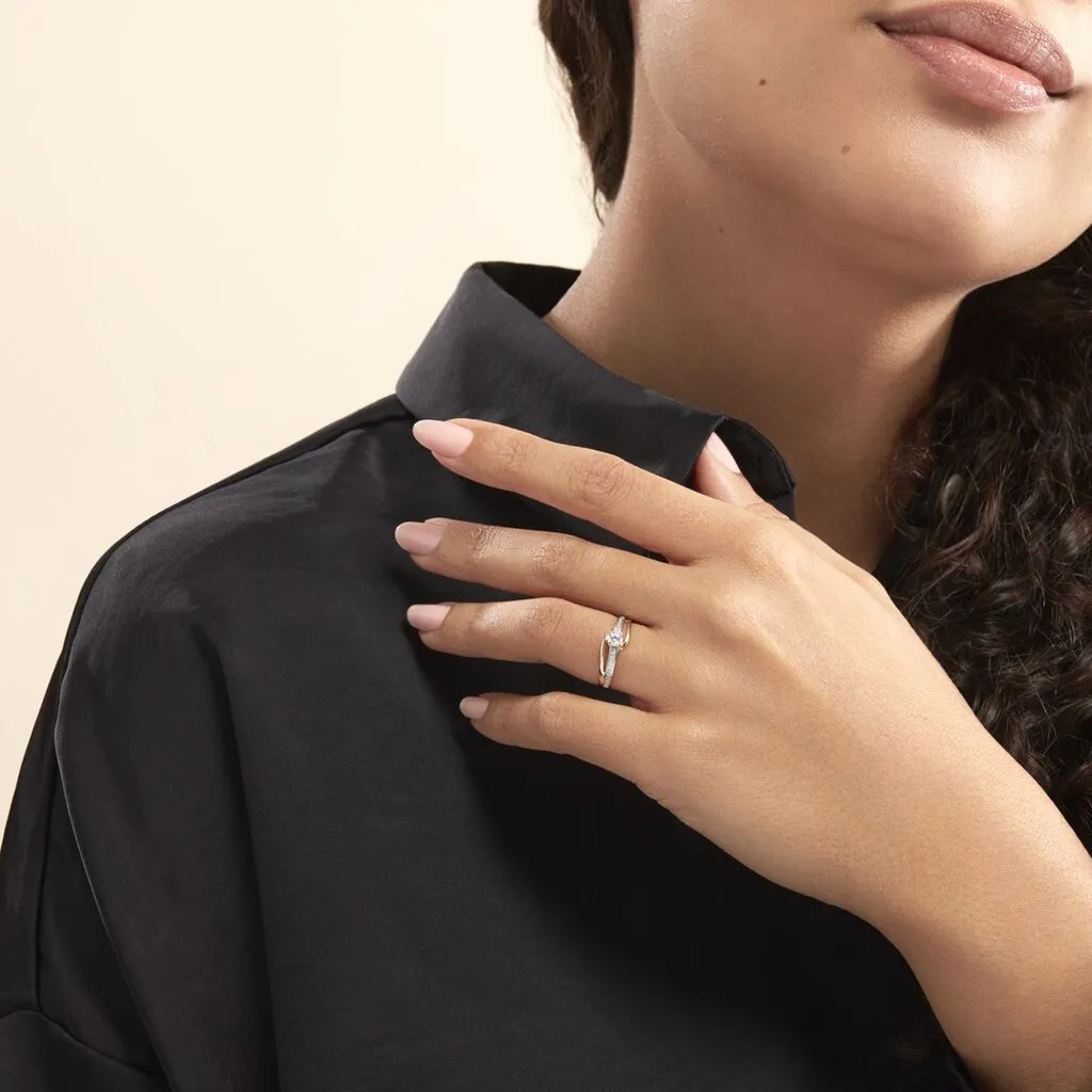 Histoire D'Or Bague Solitaire Armelle Or Jaune Oxyde De Zirconium – Image 6