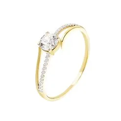 Histoire D'Or Bague Solitaire Abelia Or Jaune Oxyde De Zirconium
