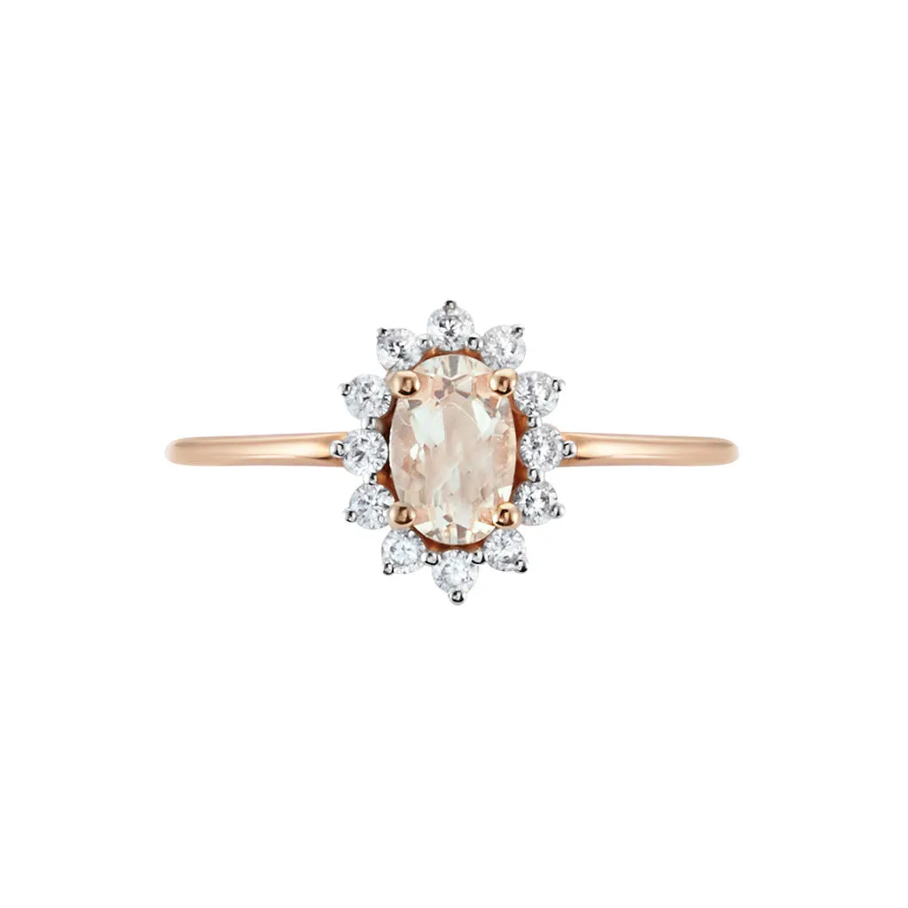 Histoire D'Or Bague Jozsua Or Rose Morganite Peche Oxyde De Zirconium – Image 2