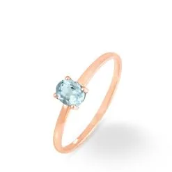 Histoire D'Or Bague Lily Or Rose Aigue Marine