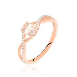 Histoire D'Or Bague Imane Or Rose Morganite Et Diamant