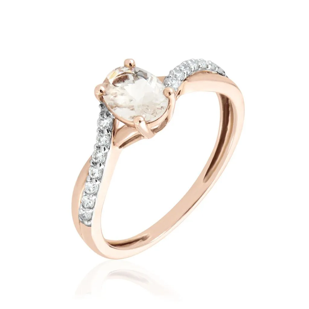 Histoire D'Or Bague Solitaire Or Rose Lisbet Morganite