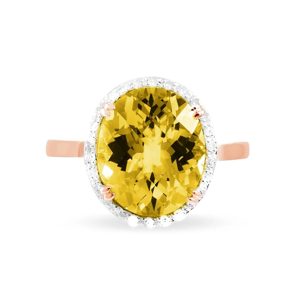 Histoire D'Or Bague Anna Or Rose Citrine Et Diamant – Image 2