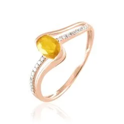 Histoire D'Or Bague Anja Or Rose Citrine Et Diamant