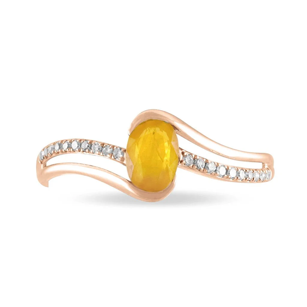 Histoire D'Or Bague Anja Or Rose Citrine Et Diamant – Image 2