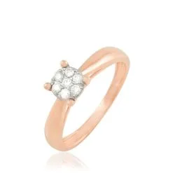 Histoire D'Or Bague Solitaire Collection Grace Or Rose Diamant