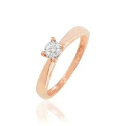 Histoire D'Or Bague Solitaire Collection Grace Or Rose Diamant