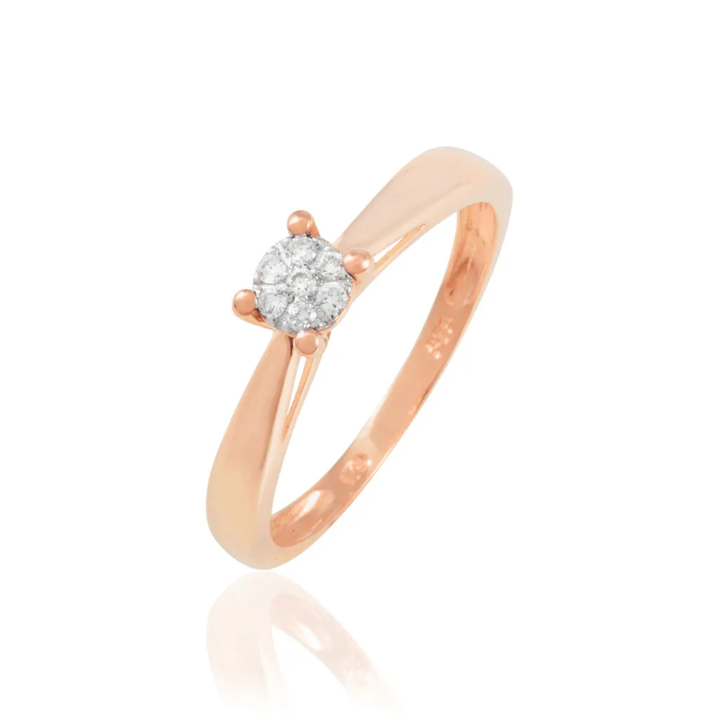 Histoire D'Or Bague Solitaire Collection Grace Or Rose Diamant