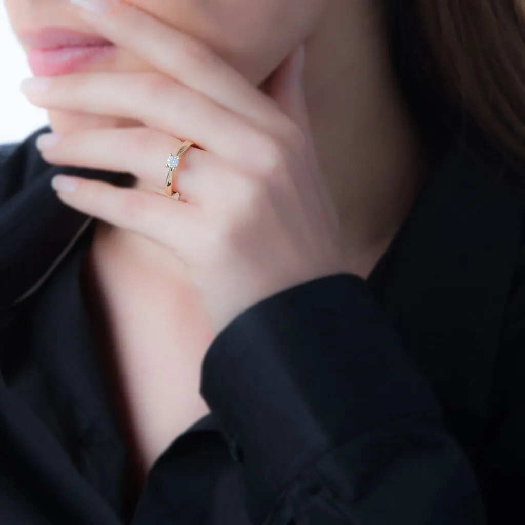 Histoire D'Or Bague Solitaire Collection Grace Or Rose Diamant – Image 4