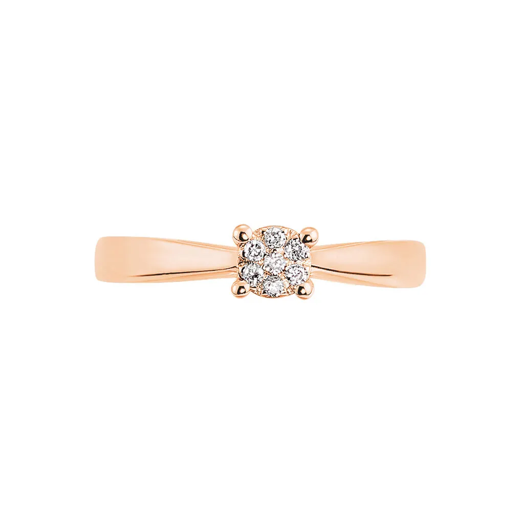Histoire D'Or Bague Solitaire Collection Grace Or Rose Diamant – Image 2