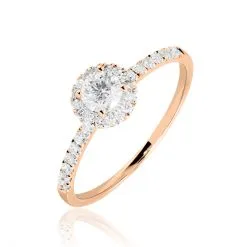 Histoire D'Or Bague Solitaire Lena Or Rose Diamant