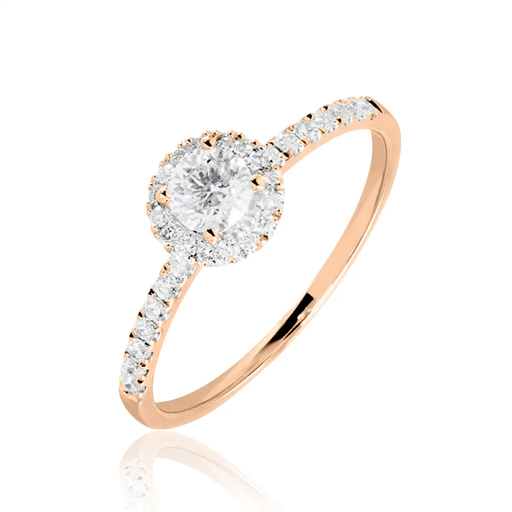 Histoire D'Or Bague Solitaire Lena Or Rose Diamant