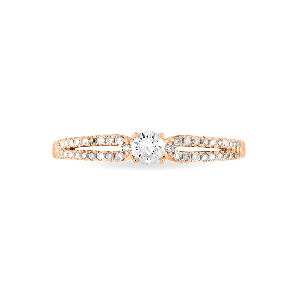 Histoire D'Or Bague Solitaire Katalina Or Rose Diamant – Image 2