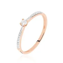 Histoire D'Or Bague Solitaire Laetitia Or Rose Diamant