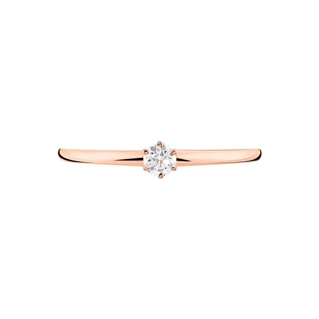 Histoire D'Or Bague Solitaire Natalia Or Rose Diamant – Image 2