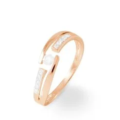 Histoire D'Or Bague Solitaire Elisa Or Rose Diamant