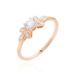 Histoire D'Or Bague Solitaire Alicea Or Rose Diamant