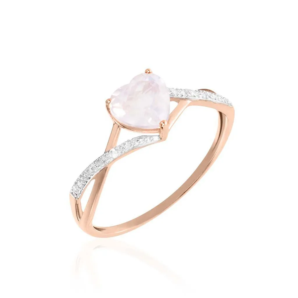 Histoire D'Or Bague Clothilde Or Rose Quartz Et Oxyde