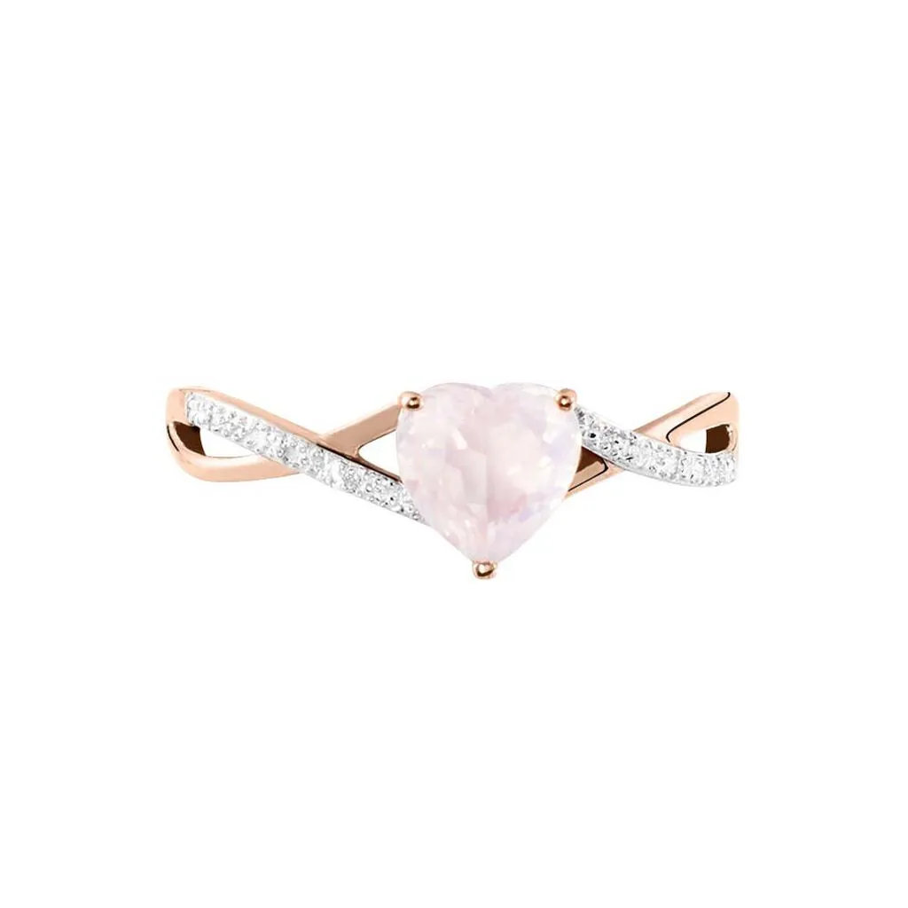 Histoire D'Or Bague Clothilde Or Rose Quartz Et Oxyde – Image 2