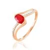Histoire D'Or Bague Anja Or Rose Rubis Et Diamant