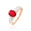 Histoire D'Or Bague Crista Or Rose Rubis Et Diamant