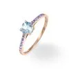 Histoire D'Or Bague Manon Or Rose Topaze Et Amethyste