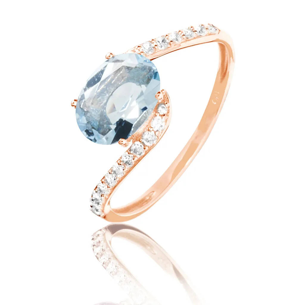 Histoire D'Or Bague Loriane Or Rose Topaze Et Oxyde De Zirconium