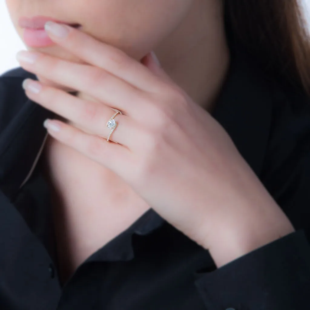 Histoire D'Or Bague Loriane Or Rose Topaze Et Oxyde De Zirconium – Image 3