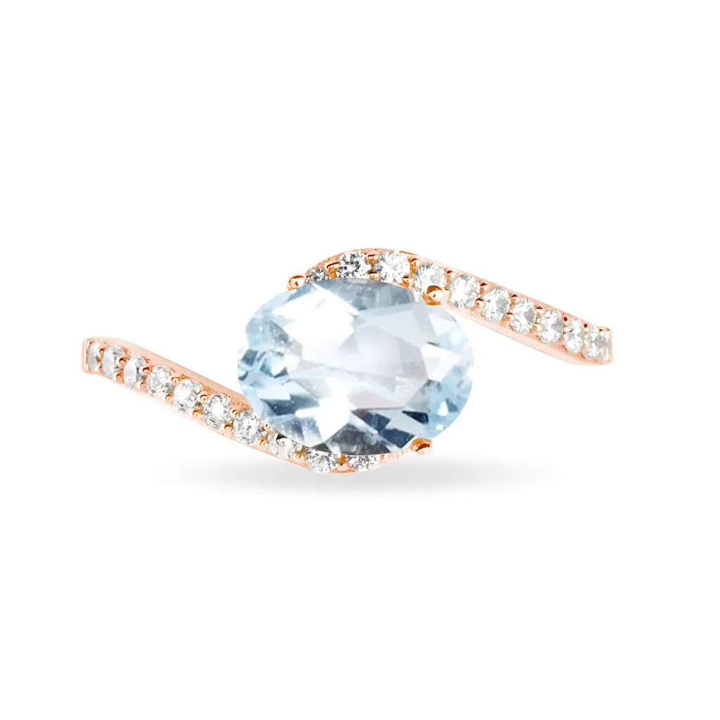 Histoire D'Or Bague Loriane Or Rose Topaze Et Oxyde De Zirconium – Image 2