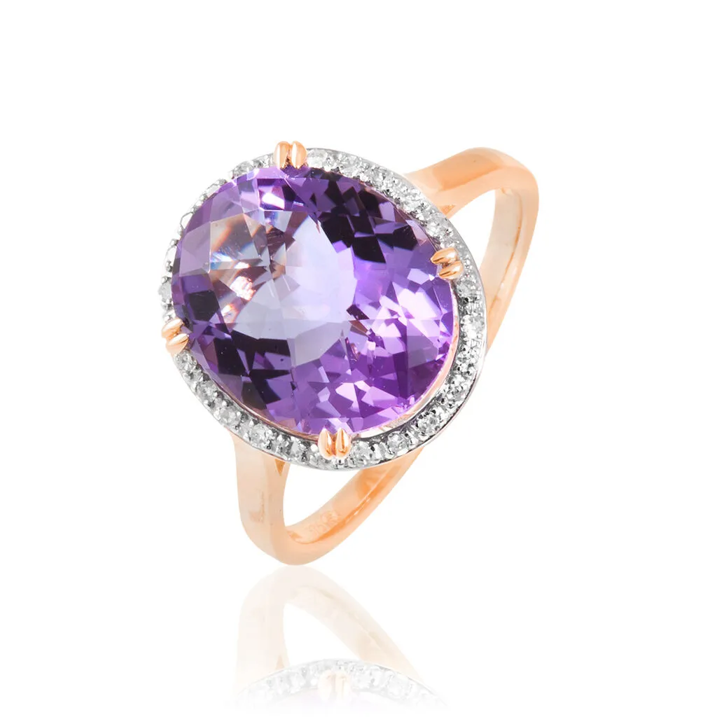 Histoire D'Or Bague Anna Or Rose Amethyste Et Diamant