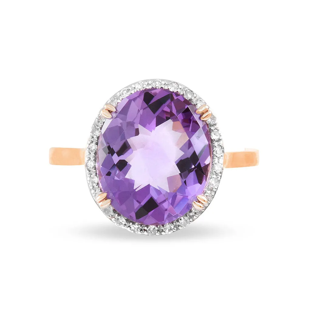 Histoire D'Or Bague Anna Or Rose Amethyste Et Diamant – Image 2