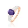Histoire D'Or Bague Crista Or Rose Amethyste Et Diamant