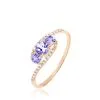 Histoire D'Or Bague Chloe Or Rose Amethyste Et Oxyde De Zirconium