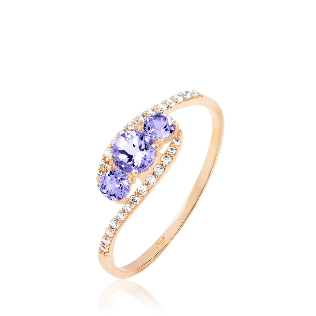 Histoire D'Or Bague Chloe Or Rose Amethyste Et Oxyde De Zirconium