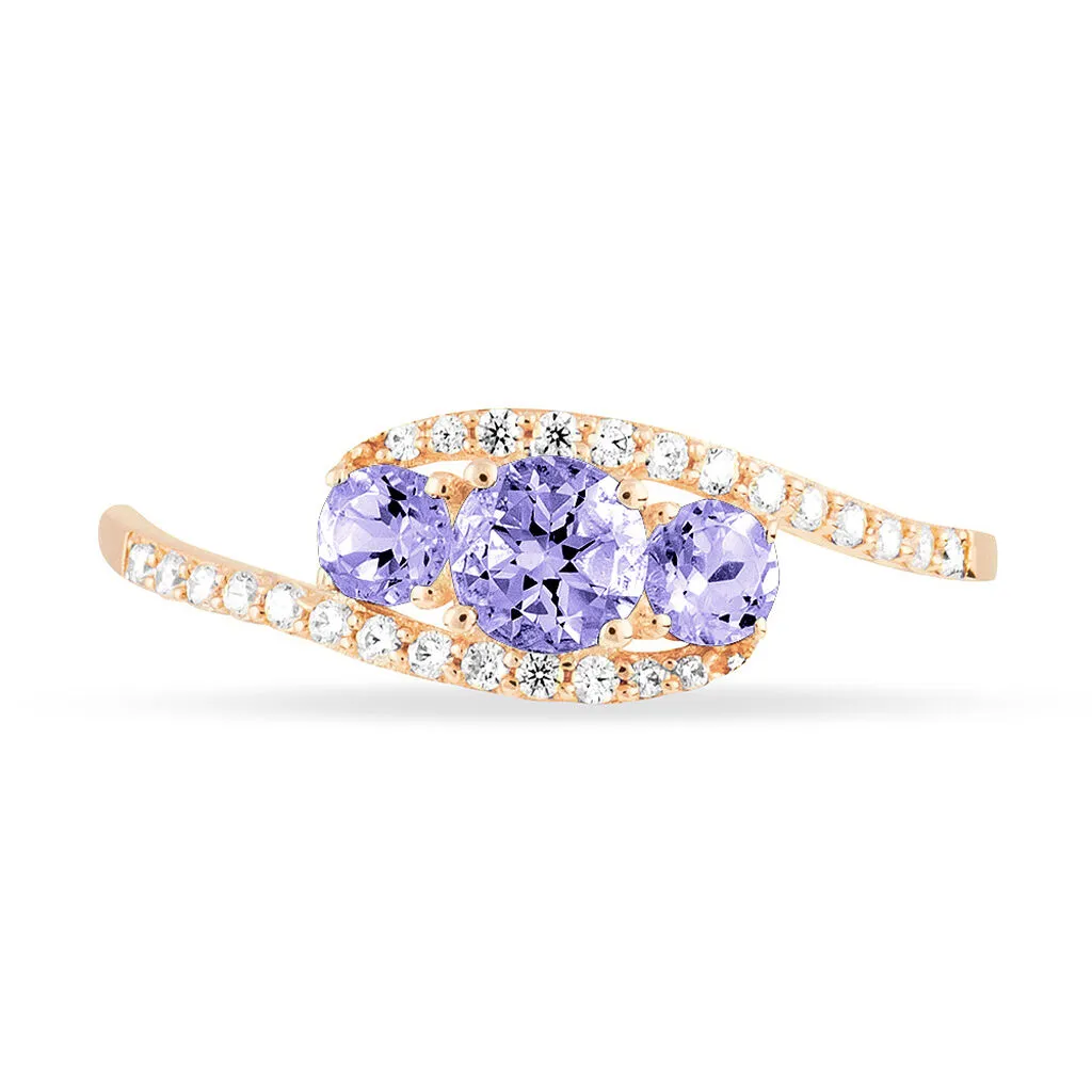 Histoire D'Or Bague Chloe Or Rose Amethyste Et Oxyde De Zirconium – Image 2