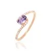 Histoire D'Or Bague Loriane Or Rose Amethyste Et Oxyde De Zirconium