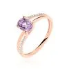 Histoire D'Or Bague Marie-eva Or Rose Amethyste Et Oxyde De Zirconium