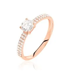 Histoire D'Or Bague Solitaire Dayna Or Rose Oxyde De Zirconium