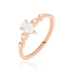 Histoire D'Or Bague Alisonne Or Rose Oxyde De Zirconium