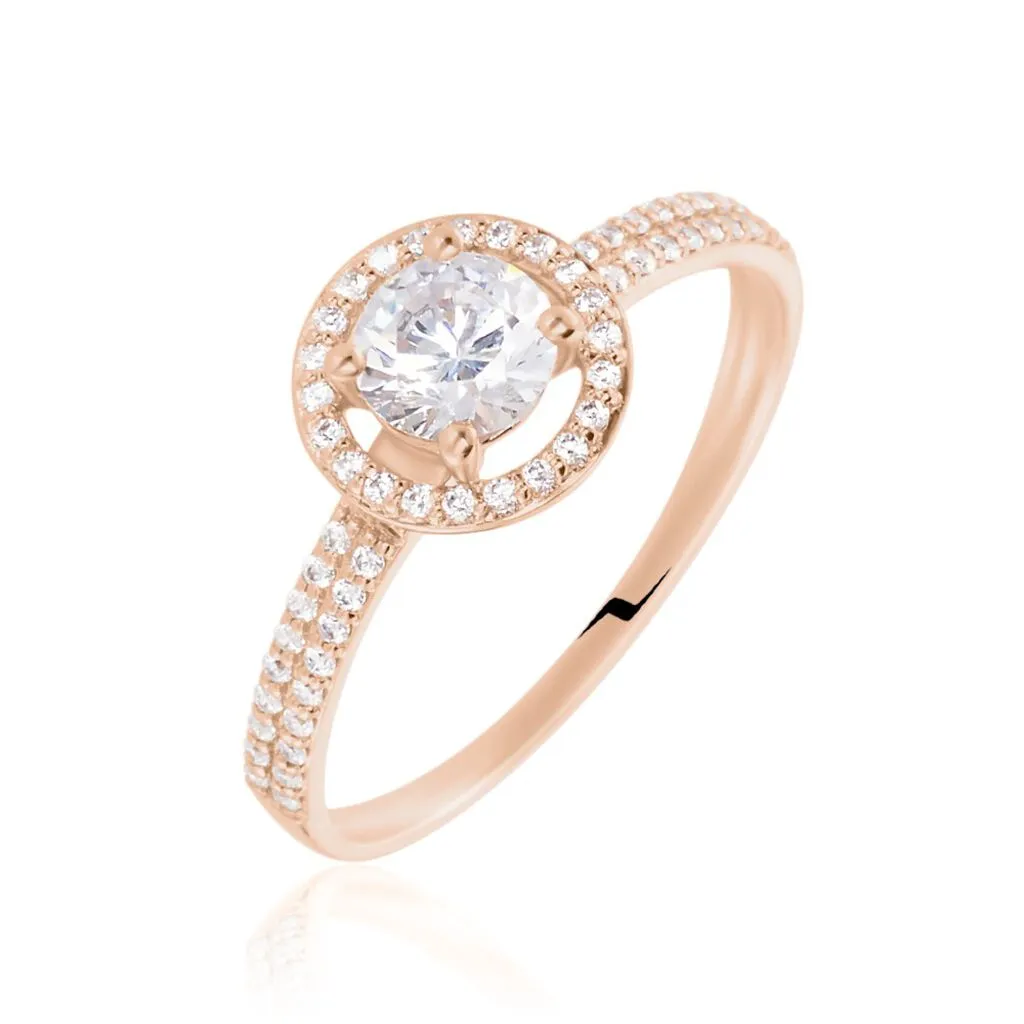 Histoire D'Or Bague Stelila Or Rose Oxyde De Zirconium