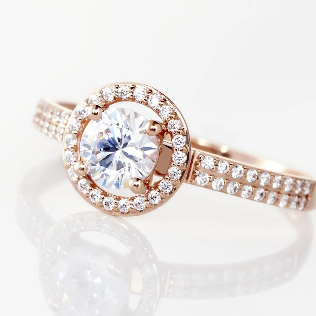 Histoire D'Or Bague Stelila Or Rose Oxyde De Zirconium – Image 4