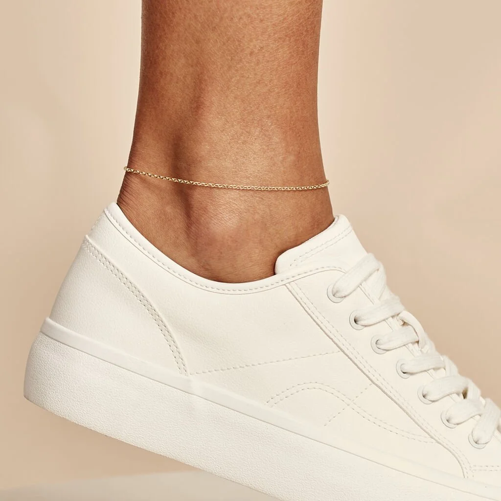 Histoire D'Or Chaîne De Cheville Maille Jaseron Or Jaune – Image 3