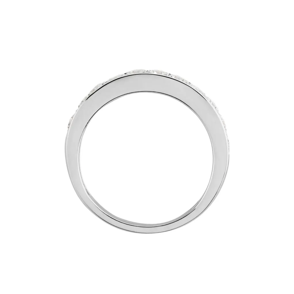 Histoire D'Or Demi-alliance Or Blanc Valentine Diamant Synthetique – Image 3