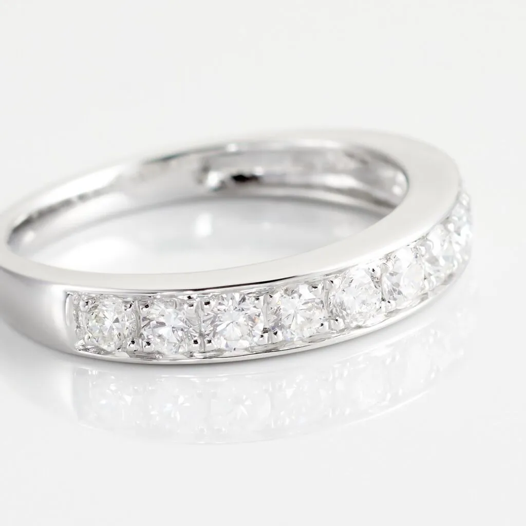 Histoire D'Or Demi-alliance Or Blanc Valentine Diamant Synthetique – Image 4