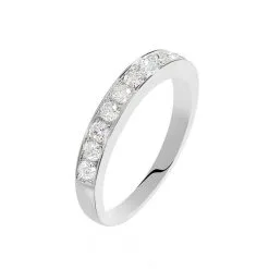 Histoire D'Or Demi-alliance Or Blanc Valentine Diamants Synthetique