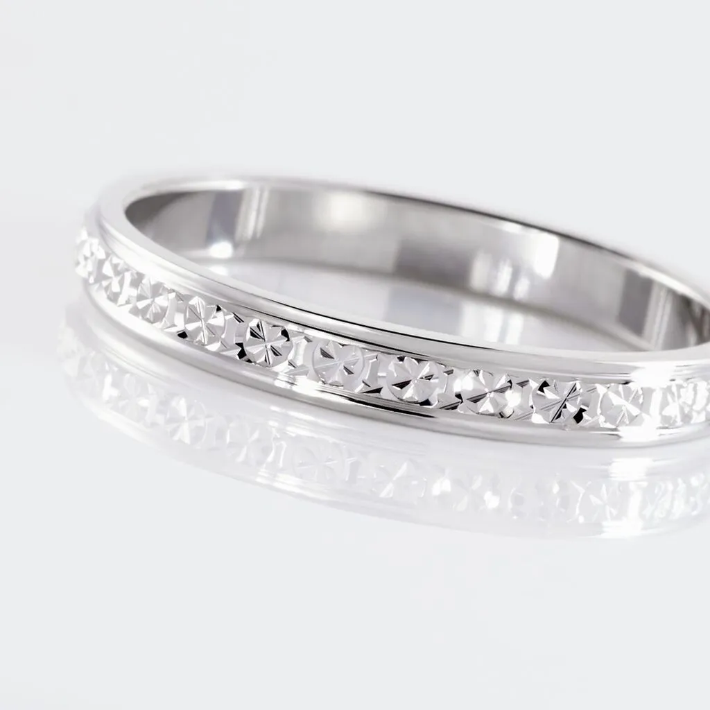 Histoire D'Or Alliance Marine Ruban Plat Or Blanc – Image 4