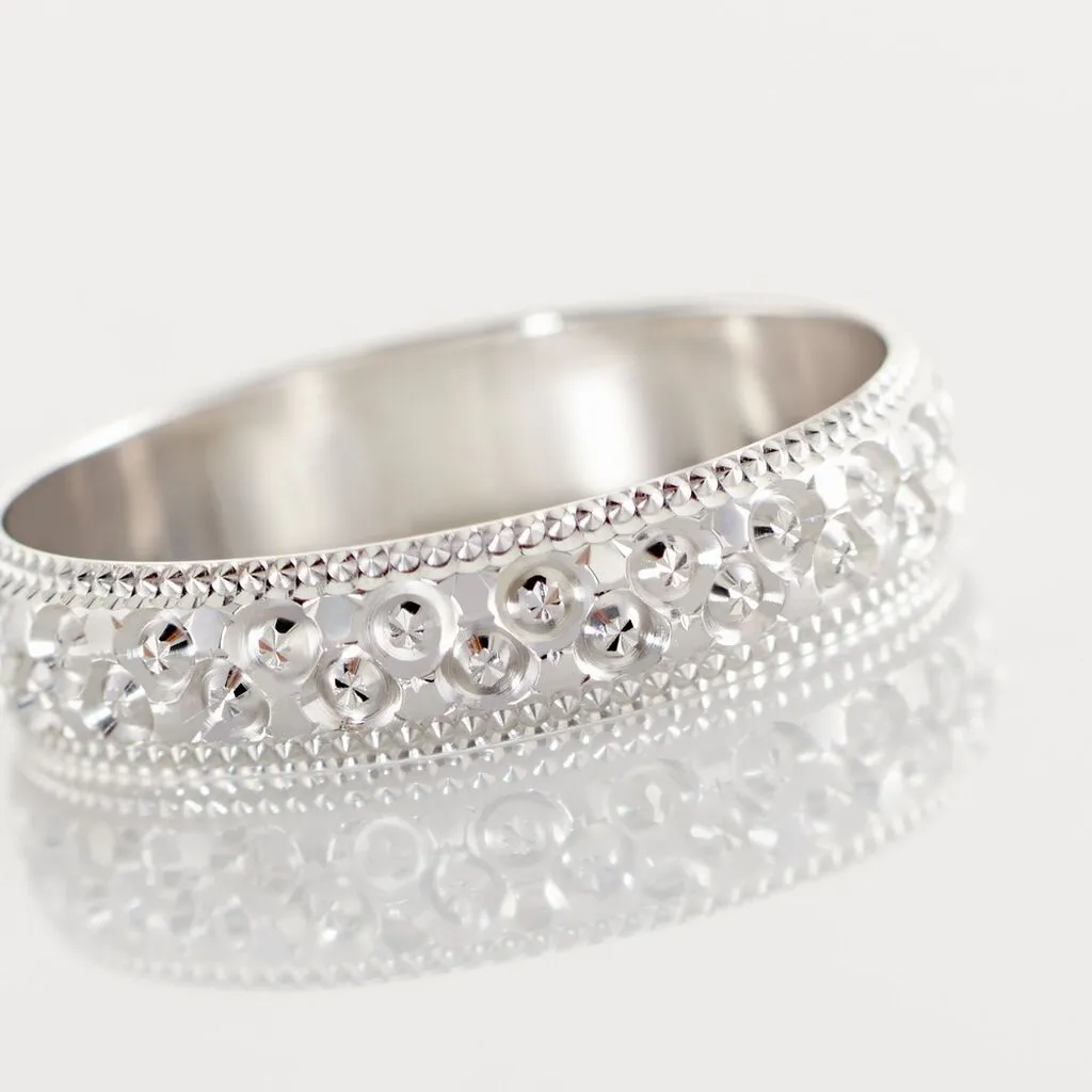 Histoire D'Or Alliance Fantaisie Ruban Bombé Or Blanc – Image 4