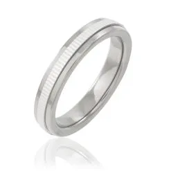 Histoire D'Or Alliance 1 Anneau Strie Ruban Plat Or Bicolore